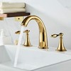 Beelee Gold Solid Brass Widespread Bathroom Faucet 3 Hole Two
