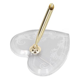 Xuuyuu ペン立て 1本 受付ペン スタンド付き おしゃれ ペンホルダー デスク ペンスタンド アクリル 結婚式 応接間 商業建築、ホテル、ハイエンド