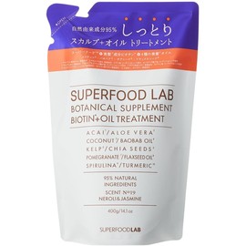 95% Natural Ingredients Superfood Lab [Oil] [Moist] Treatment Refill, 14.1 oz (400 g), SUPERFOOD LAB, Non-Paraben, Biotin Blend, Additive-free, Moisturizing, Refill, Large Capacity, SFL