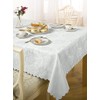 Emma Barclay Damask Rose - Jacquard Table Cloth in White