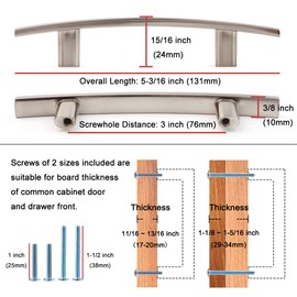 KOOFIZO 20-Pack Solid Curved Bar Cabinet Pull - Oil Rubbed Bronze Furniture Arch Handle, 3 Inch/76mm Screw Hole Center for Kitchen Cupboard Door, Bedroom Dresser Drawer, Bathroom Wardrobe Hardware