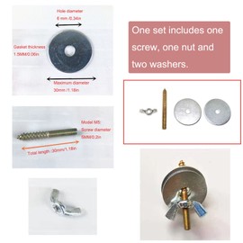 NentMent 6 Set Wooden Parrot Perch Mount Screws Nuts Washer Kit Hardware for Natural Wood Bird Perch DIY Wood Birds Stand Branch Platform Playground Wild Grape Paw Grinding Stick Parakeet Cockatiel