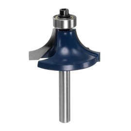 sourcing map Rounding Cutter Diameter 1/4 Shank 1 Inch Radius Carbide Edge Rounding Cutter with Guide Bearing, Woodworking Milling Tool