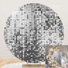 OERJU Silver Round Backdrop Cover Luxurious Not Glitter Sequin Background