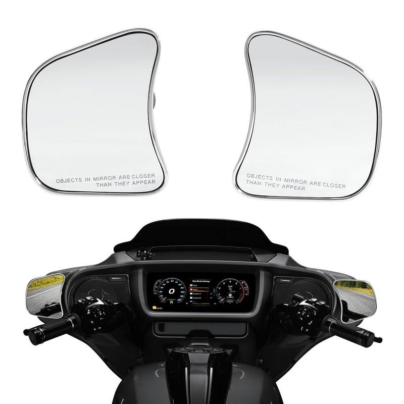 TCT-MOTORPARTS Chrome Fairing Mount Rear View Mirror Fits for Harley