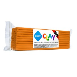 HUE Clay (formerly Newplast) - Firm, Reusable, Non-Drying, Oil-Based Modelling Material for Stop Motion Animation, Hobbyists & Sculptors. One Colour Layered Bar 500g, Orange