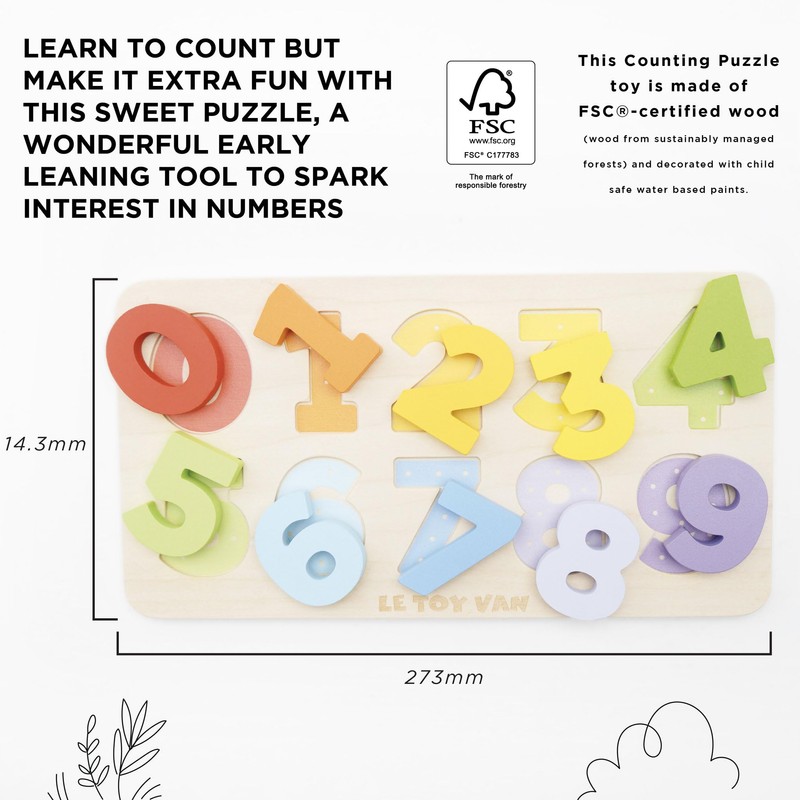 Le Toy Van - Wooden Figures Counting Puzzle Toy |