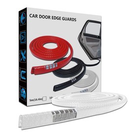 LEADTOPS Car Door Edge Protection, 16.4 ft, 5 m U-Shape Rubber Edges, Trimming, Car Door Protection, White Colour