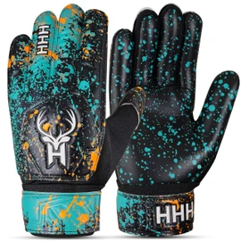 HHH Youth Goalkeeper Gloves for Kids,Boys,Girls,Soccer Goalie Gloves Anti-Slip 4MM Latex Palm,Extra Grip,Double Wrist Strap,Breathable Mesh (Size 7 suitable for size S-M Adult)