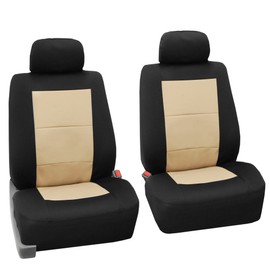 FH Group Car Seat Covers Premium Waterproof Front Set Car Seat Covers – Universal Fit for Cars Trucks & SUVs (Beige) FB085102