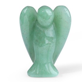 XIANNVXI Green Aventurine Crystal Angel Figurine Decor Green Ornament for Living Room Healing Crystal Gemstone Statue Reiki 1.5" Guardian Angels Ornament for Desk Decor Cute Room Decor