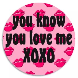Kiwi Gifts You Know You Love Me XOXO - 3 Pack Circle Stickers 3 Inch - Lipstick