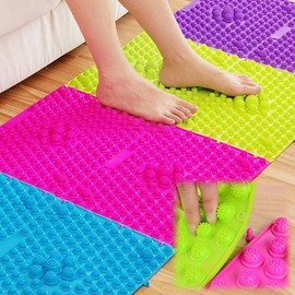 DIY TPE Puzzle Acupressure Foot Massage Mat for Home Use Interlocking Mat Green 5ea