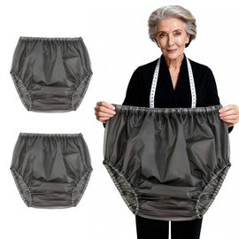 Funda de pañales para adultos para incontinencia, sin ruido, a prueba de fugas, lavable, reutilizable, de plástico, impermeable, ropa interior unisex de goma (negro, XL)