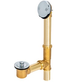 EZ-FLO 1-1/2 Inch Lift and Lock Two-Hole Bath Waste Drain Kit, Brass with Chrome Plated Trim, 35203