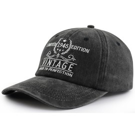 80th Birthday Gifts for Women Men, Funny Embroidered Limited Edition 1945 Hat, 80 Years Old Birthday Decorations Baseball Cap for Grandpa Grandma