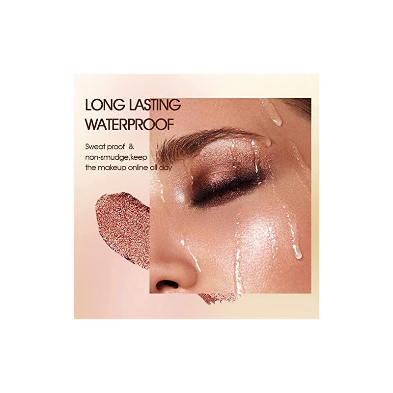 Bluemega Barra Sombra Ojos Brillante Purpurina, Lápiz Crema, E