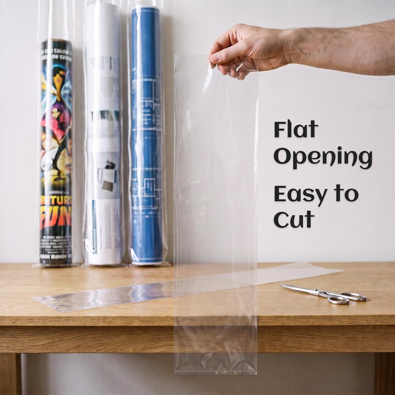 Extra Long Plastic Poster Sleeves, Clear Banner Poster Poly Bags