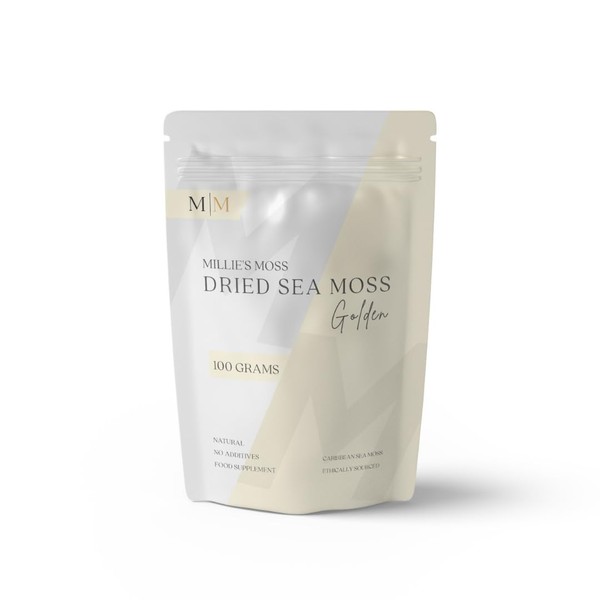 Raw Golden Sea Moss | Wildcrafted | Caribbean Sea Moss | Non GMO | Ethically Sourced (100 Grams)