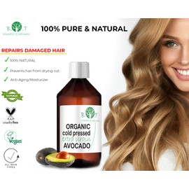Organic Avocado Oil - Avocado Organic Oil - Organic Avocado Oil for Face, Body, Baby Skin, Hair, Nails and Cuticles, Skin Care - Virgin Avocado Oil - 250 ml