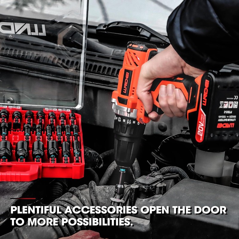 LLNDEI Magnetic Impact Nut Driver Set, 55PCS 1/4 socket set