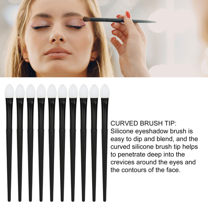 10pcs Silicone Eyeshadow Brush Soft Reusable Long Lasting Silicone Glitter