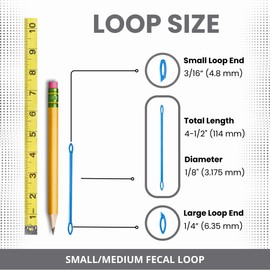 Fecal Loop for Small and Medium Animals, Stool Sample Collection Kit for Small Dogs, Goats, Sheep and Other Small Animals. Take Stool Samples Quickly and Easily with Reusable Double end Loop.