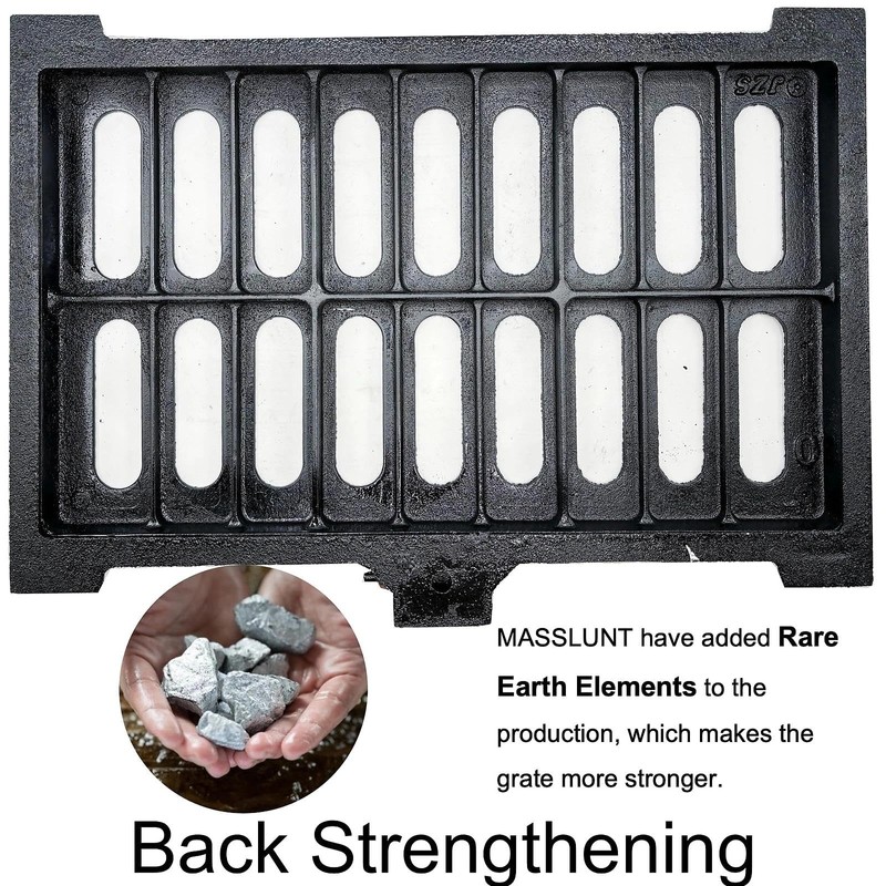 MASSLUNT Cast Iron Drain Grate and Frame 20x12 in, B-Class