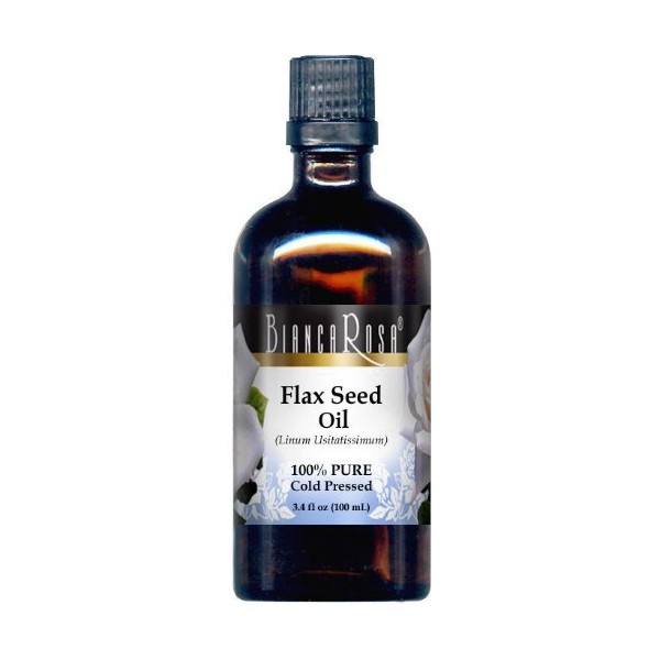 Flax Seed Oil - 100% Pure, Cold Pressed (3.40 fl