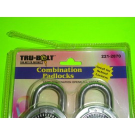 TRU-BOLT 4 PK  2" TRU-BOLT 3 Digit Combination Padlocks Bike Lock School Locker Shed Gate