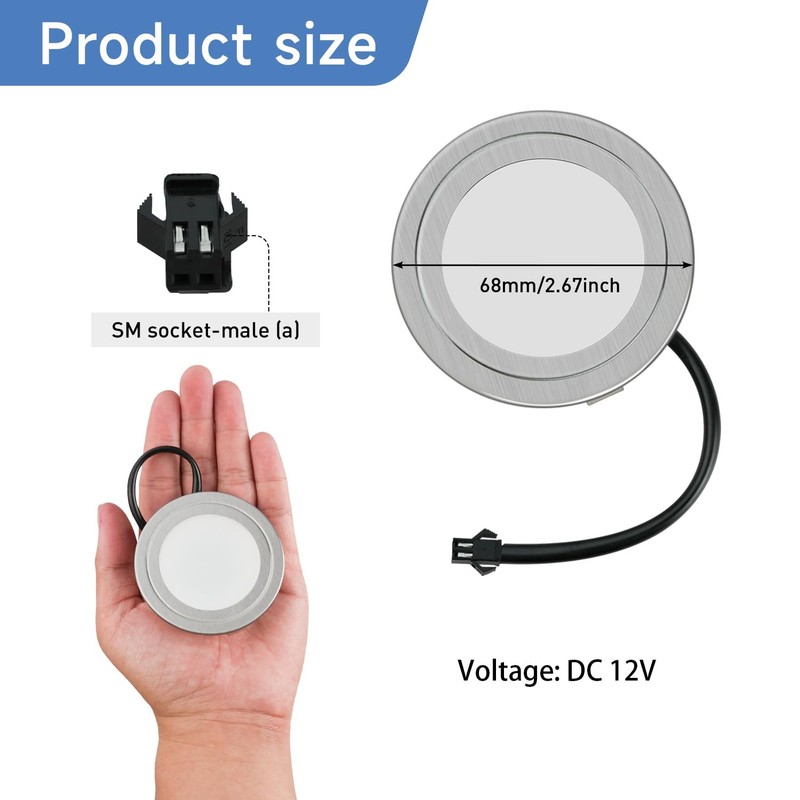 2 Pack Range Hood Lights with SM Socket DC 12V