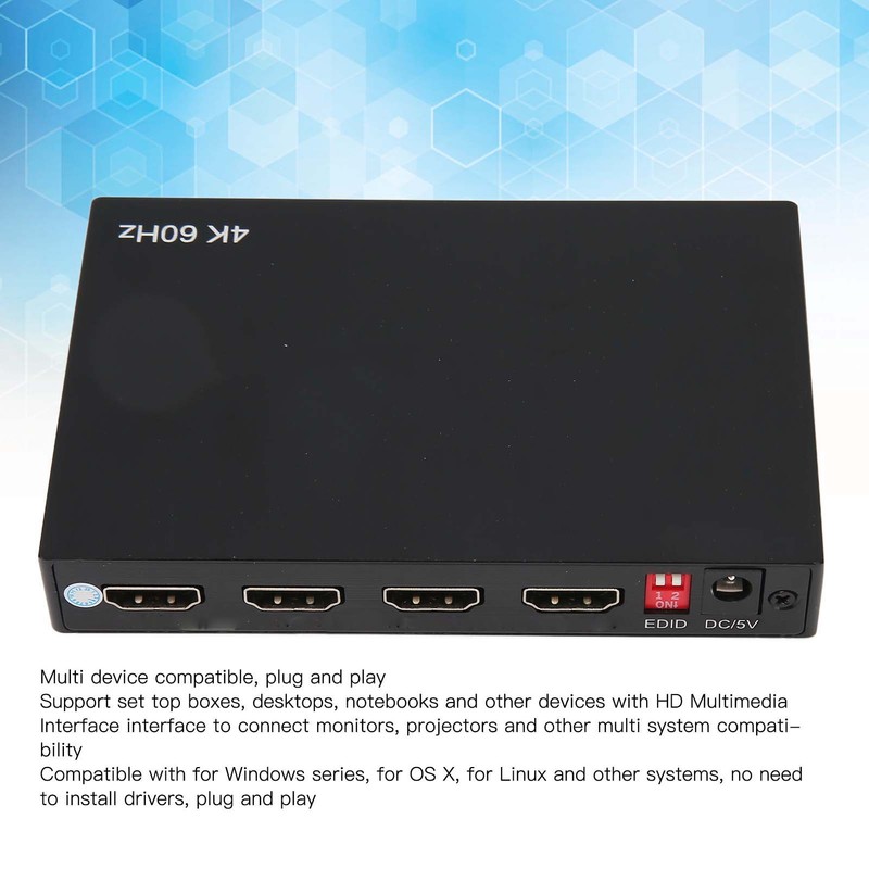 4K 60Hz HD Multimedia Interface Switch Splitter 4K 3D 1080P