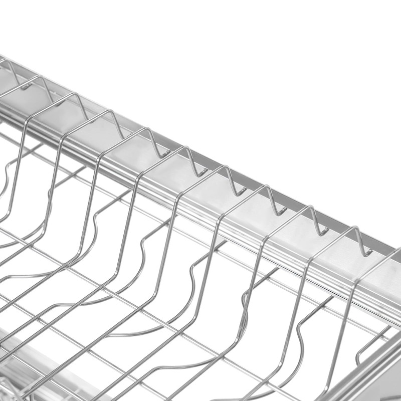 Goudergo Retractable Stainless Steel Sink Dish Drainer, Freestanding Large Dish