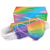 DIOLV 50Pcs Rainbow Printed Disposable Face Masks for Adults 3-ply