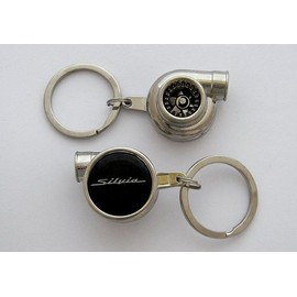 Boostnatics Spinning Turbo Keychain Keyring Compatible with Silvia Key Fob (S13, S14, S15)