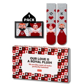 soxo Valentine's Day Men's Socks Lustinge Gifts For Men Cotton Gift Sock 40-45 1-2 Pairs, Cards 1 pair