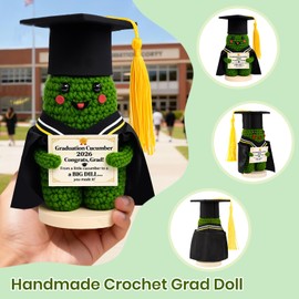 Bezqniq Funny Graduation Gifts,Pickle Desk Decor for Class of 2026 Graduation Decoration with Cap Gown Certificate, Graduation Keepsake Gift for High School College