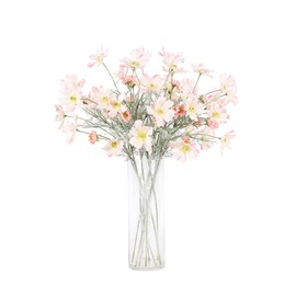 2 Pcs Artificial Flowers Plants Calliopsis Silk Flower Arrangements Wedding Bouquets Decorations Plastic Floral Table Centerpieces for Home Kitchen Garden Party Decor Approx 23.6'' High - Light Pink