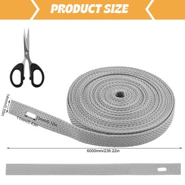 6 m Roller Shutter Strap 14 mm Grey Polypropylene Durable Extremely Tear-Resistant UV-Stable Webbing for Roller Shutters on Doors Windows Roller Shutters Belt Winder