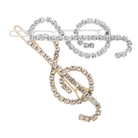 Healvian 2pcs Rhinestone Music Note Hair Clips Vintage Elegant Accessories for Women for Parties and Weddings Multifunctional Barrettes