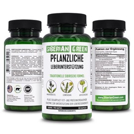 Siberian Green Herbal Liver Detox with Milk Thistle Artichoke Dandelion 60 Capsules – Traditional Siberian Formula Plus Enzymes to Support Liver Health