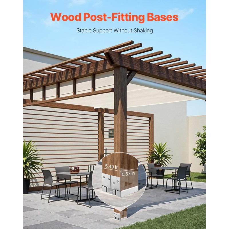 VEVOR 6x6 Post Base 10 Pcs, Inner Size 5.49x5.57inch/139.5x141.5mm Concrete