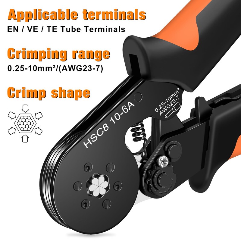 SWANAMB Ferrule Crimping Tool Kit with AWG23-7 Hexagonal Ferrule Crimper