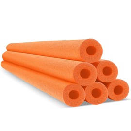 Hanaive 6 Pack Pool Noodles Swimming Floating Foam Tube 52 Inch Hollow Swim Noodles Bulk Floats Heavy Duty for Swimming Decoration Craft Projects Multi-Purpose(Orange)