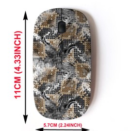 mouse inalámbrico 2.4G con bonito diseño de patrón para todos los portátiles y computadoras de computadora con nano receptor, diseño salvaje piel de serpiente
