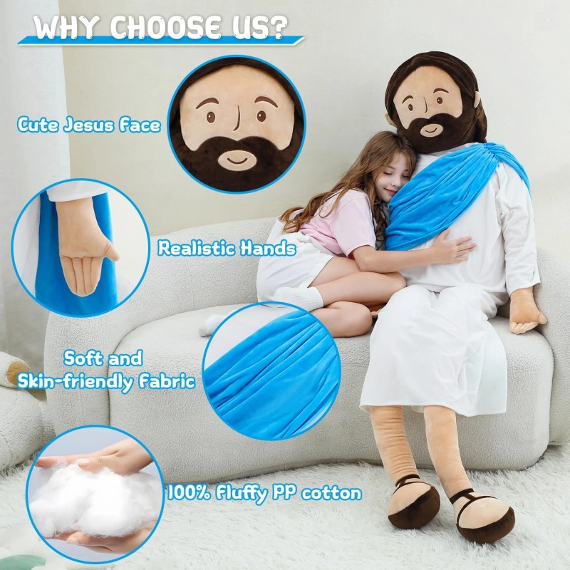 Yelakey Giant Jesus Plush 6 Ft Jesus Stuffed Doll Plushie