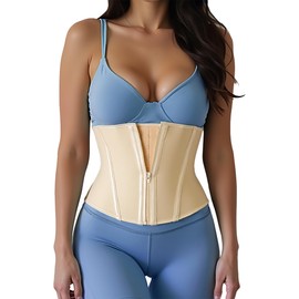 LUXURY-VITA Short Torso Waist Trainer for Women 9-inch Workout Waist Cincher Tummy Control Body Shaper Corset Girdle