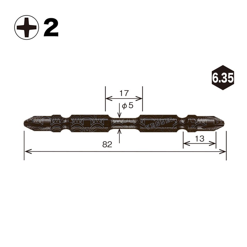 Vessel RBT3P2082-BL REBRATION BIT BL Double-ended + 0.08 x 3.2