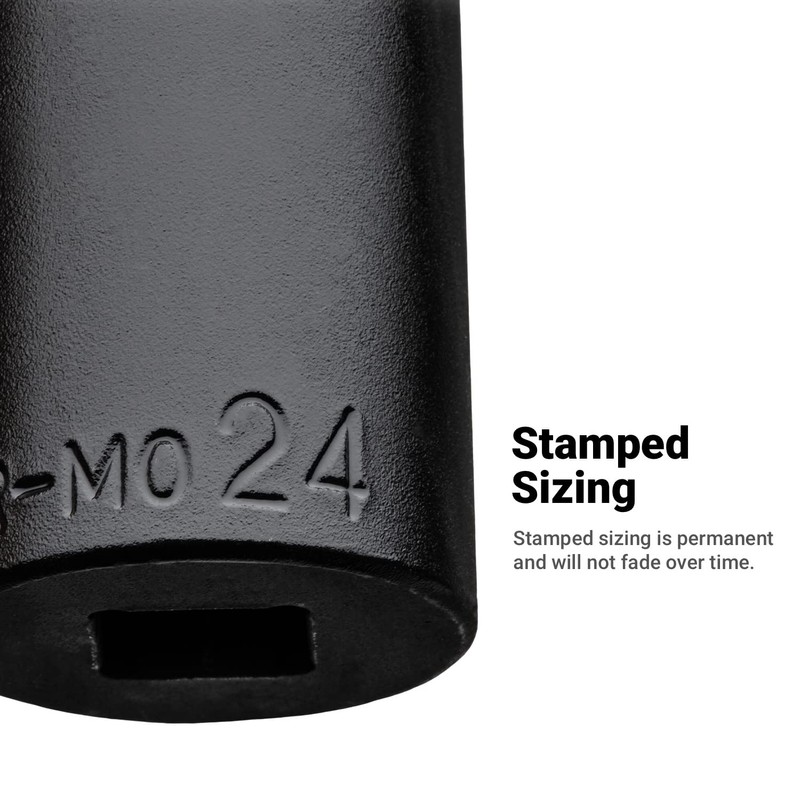 Capri Tools 13 mm Shallow Impact Socket, 1/2-Inch Drive, 6-Point,