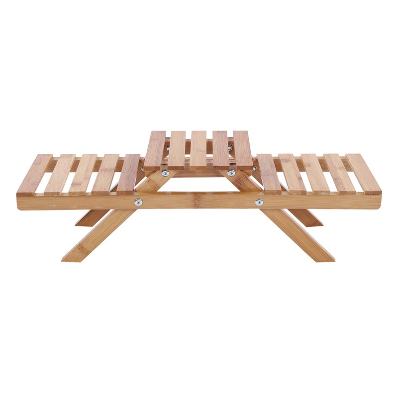 Wooden Standing Foldable 2-layered Potted Plant Flower Shelf Storage Rack